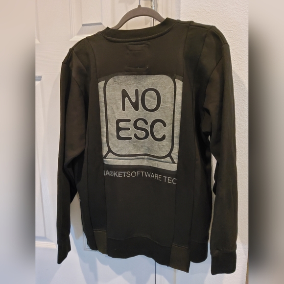 MARKET Reworked 6 Panel Crewneck Sweatshirt- Overdyed Black {NWT}- 1 of a kind - Picture 2 of 6